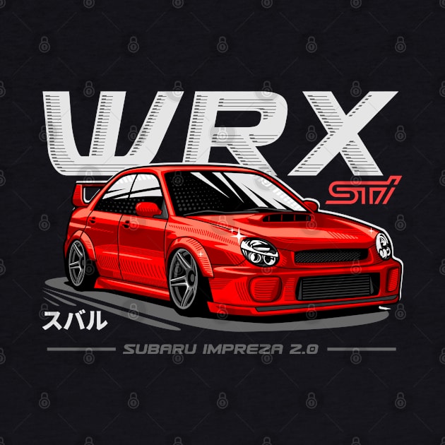 JDM car Subaru Impreza WRX STI RED by celengan